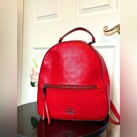 Coach Signature Firetruck Red Backpack - Picture 1 of 6